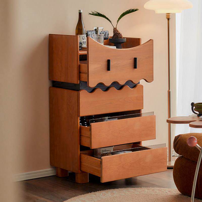 实木斗柜抽屉四斗柜实木储物柜樱桃木沙发侧柜电视边柜创意床尾柜