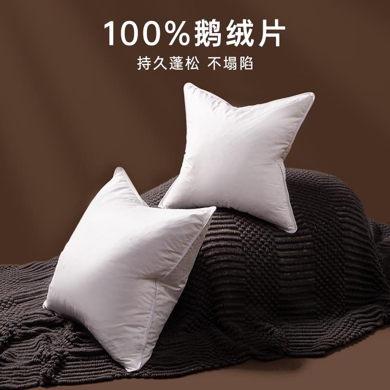 鹅毛羽绒抱枕芯内胆45x45 50方形绒片靠枕芯酒店沙发腰靠背靠垫芯