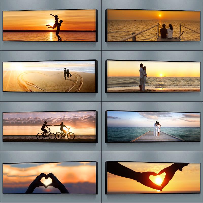 简约卧室床头背景墙装饰画现代主卧客房情侣浪漫挂画房间温馨壁画