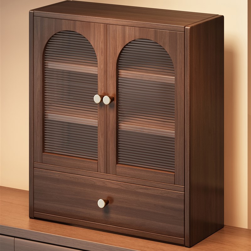 桌面收纳柜防尘置物架桌上水杯茶具咖啡杯L收纳客厅餐边储物博古