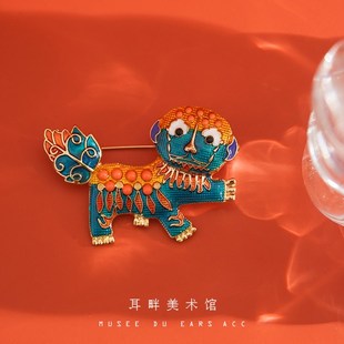 国风胸针可爱西装 B醒狮新中式 配饰设计感小众创意闺蜜礼物独特女