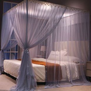 落地宫廷三开门烤漆铁艺支架1.5m1.8m2m家用蚊帐 CB2021新款