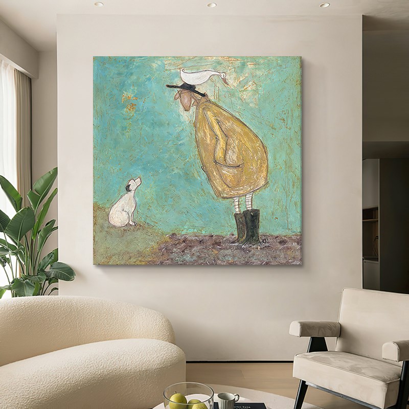 抽象人物动物玄关挂画小众艺术卧室手绘油画北欧中古风客厅装饰画图片