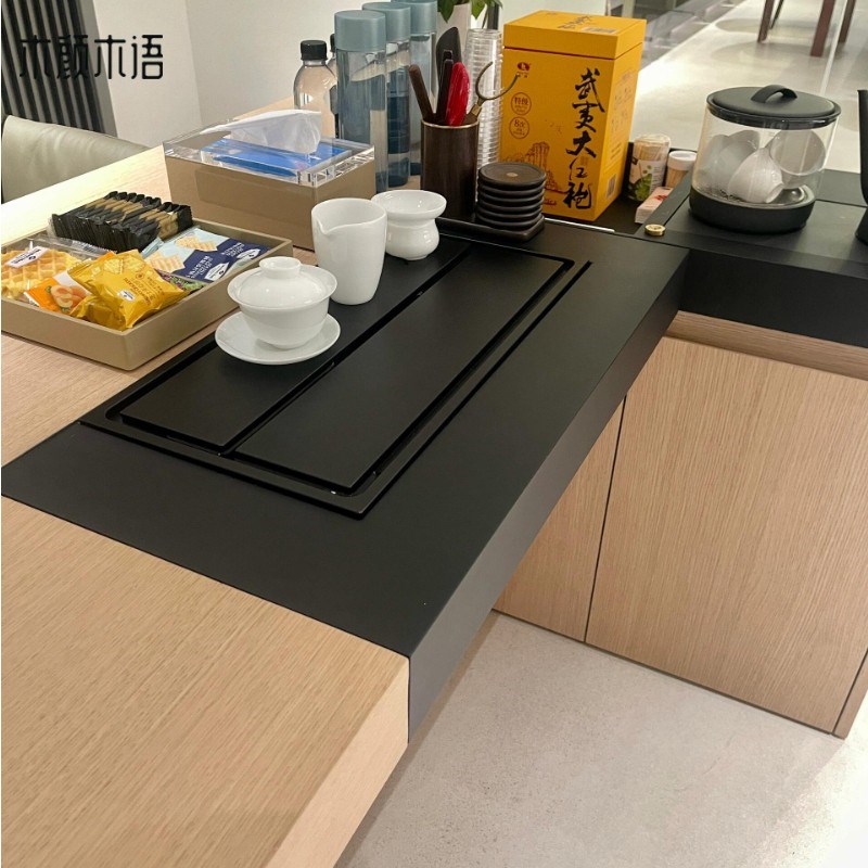新中式实木茶桌现代简约原木色意式极简2025新款高端办公家用茶台