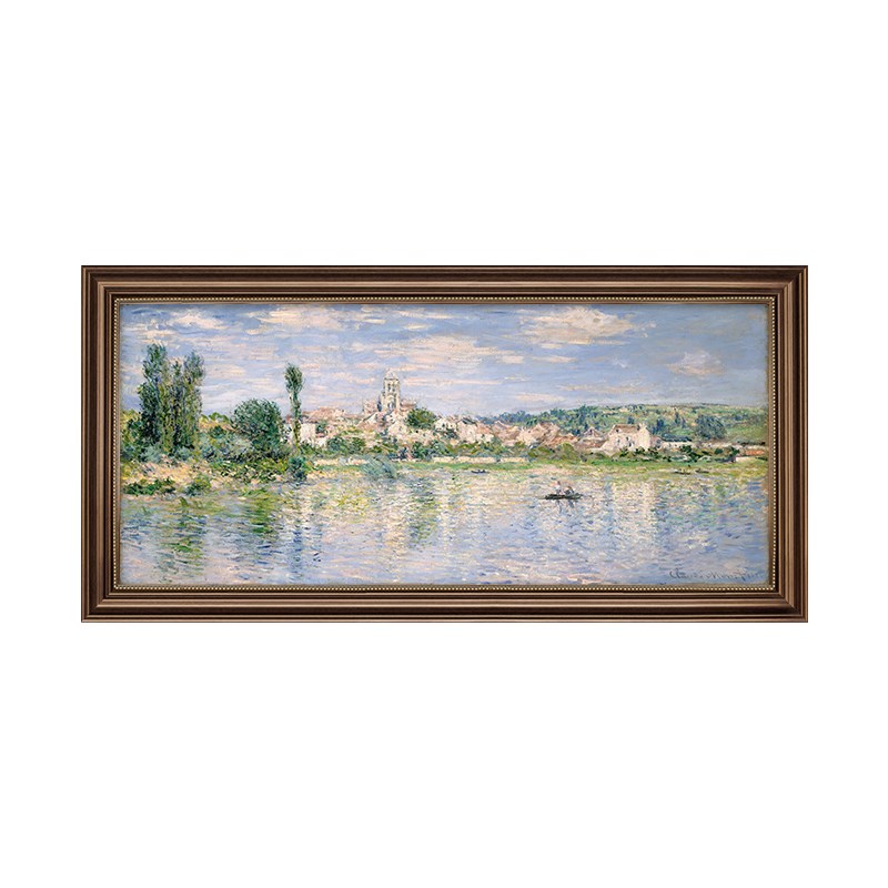 客厅装饰画美式复古挂画沙发背景墙莫奈油画手绘欧式风景山水壁画