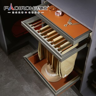 法驰龙皮革衣柜裤架伸缩衣柜拉篮抽屉式衣橱家用多功能衣帽间收纳