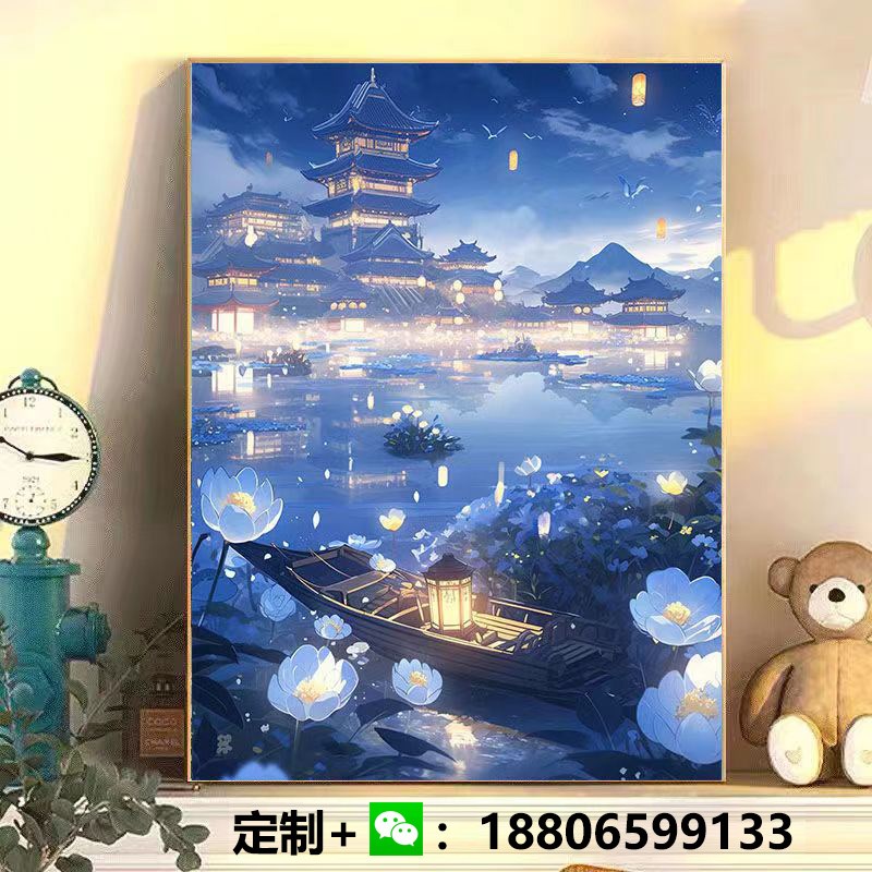 蝴蝶数字油画手工填充涂色diy手绘丙烯画解压装饰画2024新款肌理图片