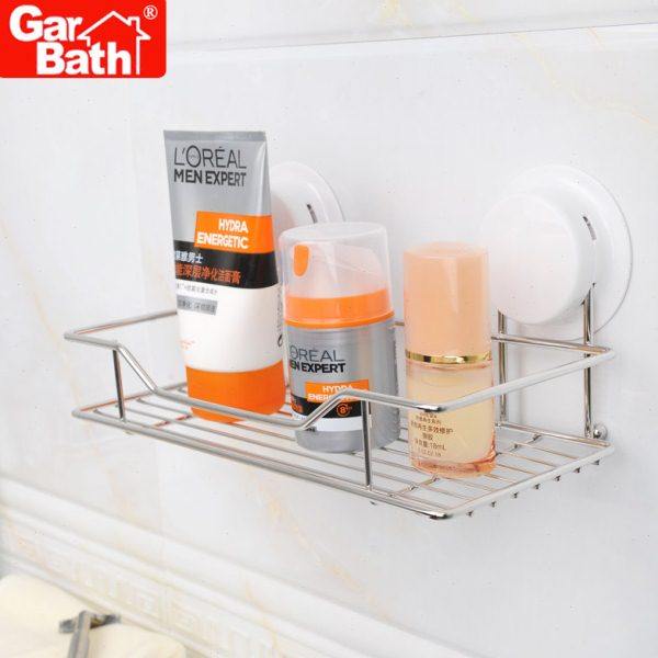 嘉宝吸盘式置物架层架浴室免钉挂架厕所卫生间厨房不锈钢收纳架子