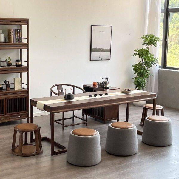 新中式实木茶桌家用客厅禅意泡茶桌公室足浴接待胡桃木茶桌茶台,商业/办公家具,茶台/茶桌,淘宝优惠券,粉丝福利购,淘宝优惠卷