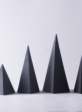 现代简约几何三角形圆锥形陶瓷工艺品摆件家居桌面创意装饰品摆设