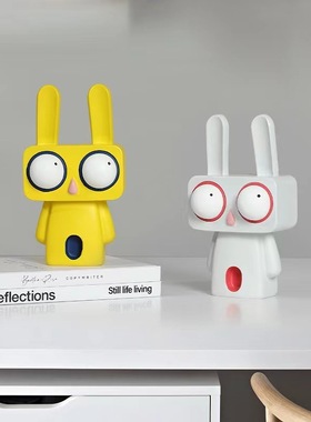 创意搞怪兔子桌面摆件儿童房客厅电视柜装饰品酒柜乔迁新居吉祥物