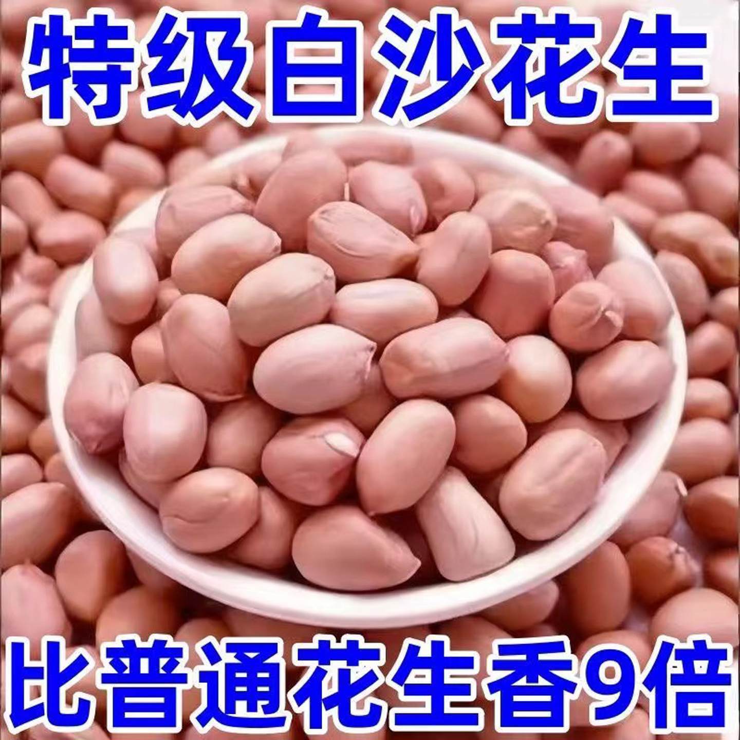 东北白沙花生米农家新货不带壳大颗粒新鲜粉皮花生仁散装商用