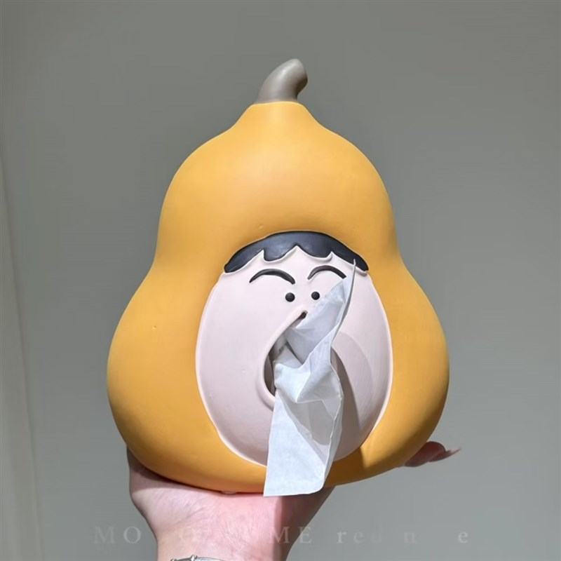 可爱阿呆纸巾盒桌面抽纸盒创意家居装饰摆件高颜值床头趣味抽纸筒