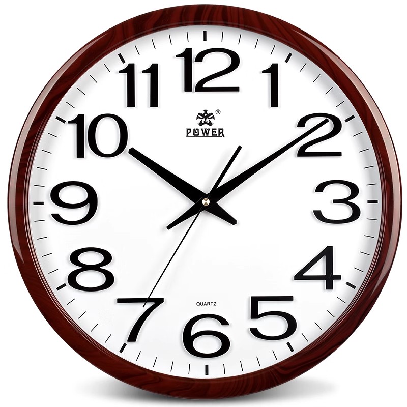 霸王钟表现代客厅挂钟简约壁钟圆形挂表欧式创意静音石英日历时钟