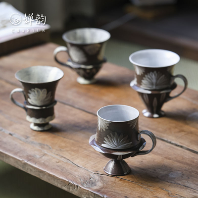 婵韵洞尚造物瘦高美人撇口把手杯咖啡杯可乐杯茶杯主人杯个人专用