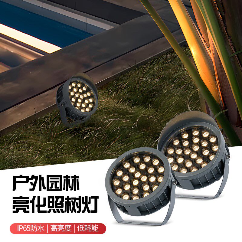 DMX512外控全彩12W18W24W36W投光灯投射灯一束光楼宇园林景观工程