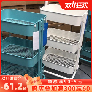 小推车置物架厨房蔬菜架子落地多层移动收纳架储物厨房家用品大全