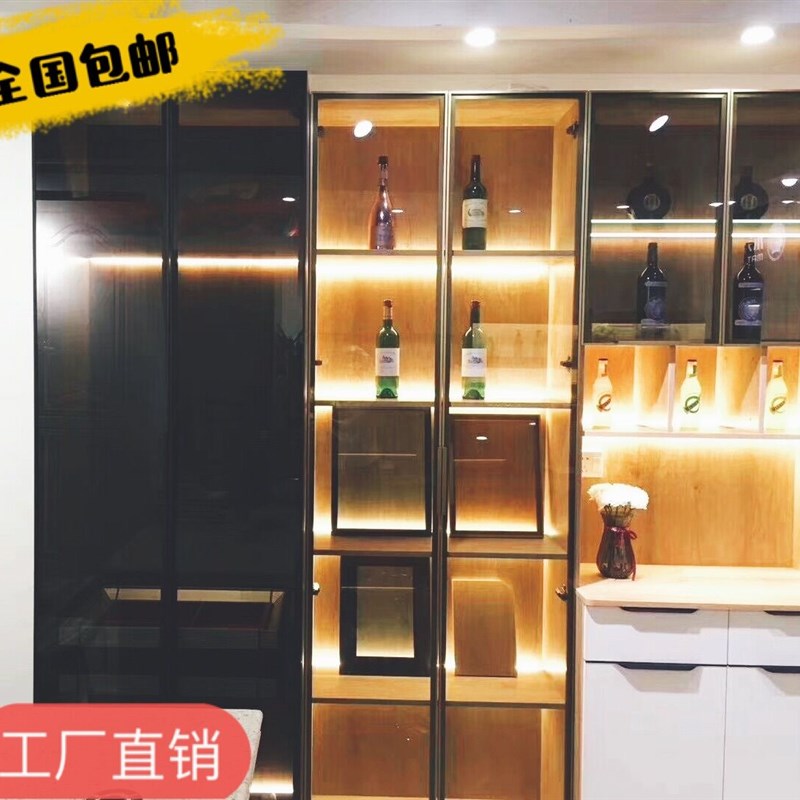 玻璃衣柜门极简门 玻璃衣柜门透明玻璃门酒柜门透明玻璃橱柜门