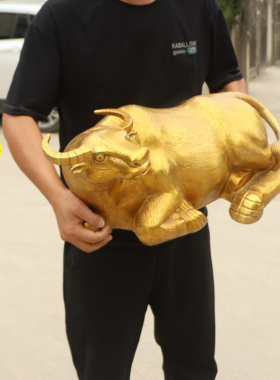 纯黄铜卧牛水牛招旺财牛家用客厅办公室饰品工艺品桌面生肖牛摆件