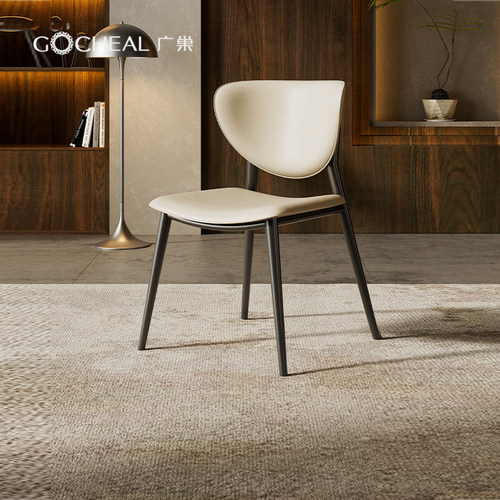 广巢/贝瑞餐椅 意式极简设计师高端餐椅皮艺带靠背椅高级家用书椅