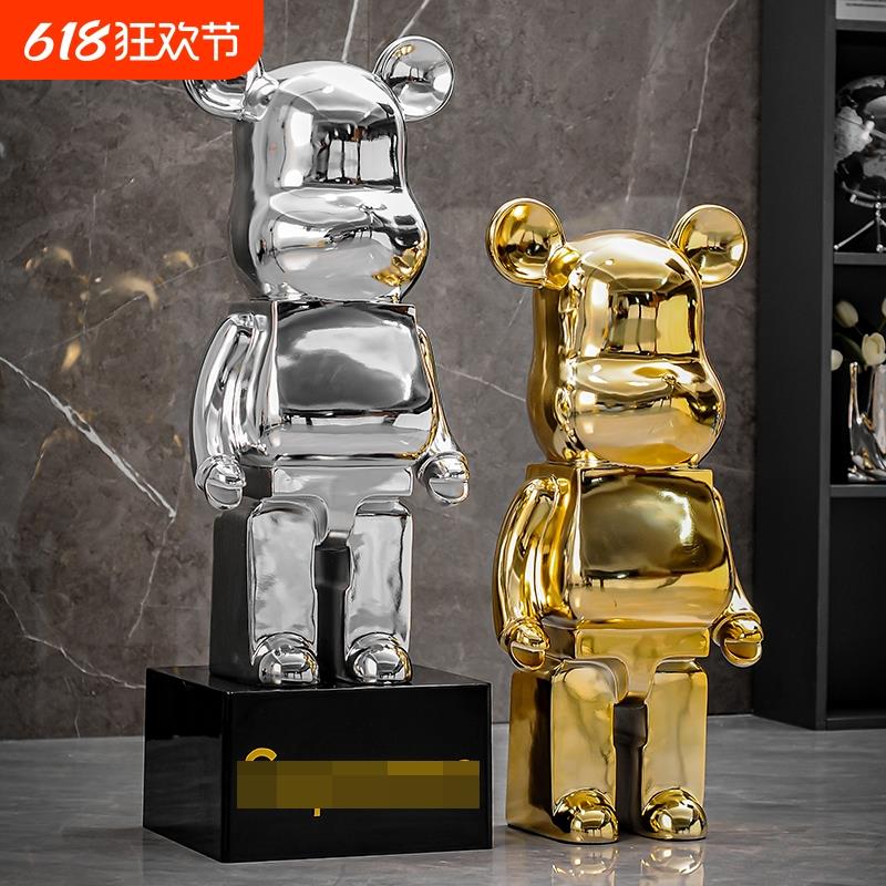 网红卡通暴力熊存钱罐现代简约电视柜轻奢落地创意装饰品大号摆件