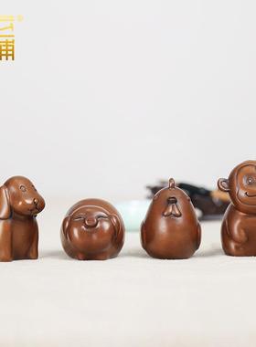 紫铜十二生肖鼠牛虎兔龙蛇马羊猴鸡狗猪可爱摆件客厅装饰品礼品