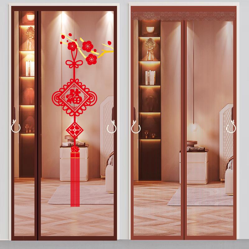 新款防蚊门帘金刚网魔术贴免打孔纱帘家用夏季磁性隔断农村入户门