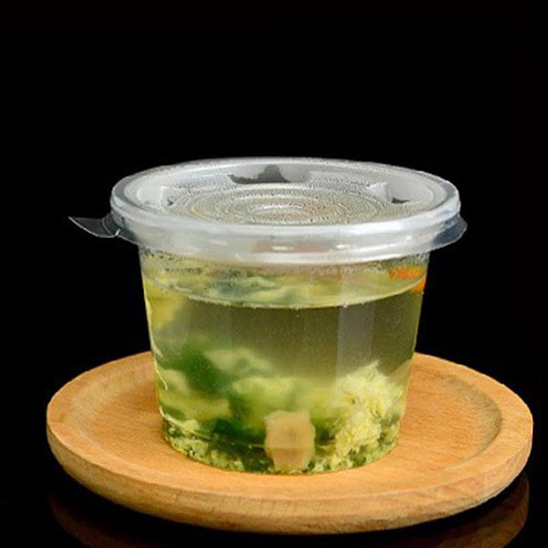 一次性汤碗塑料碗 300ML汤碗塑胶碗打包盒 外送汤碗快餐盒圆形碗