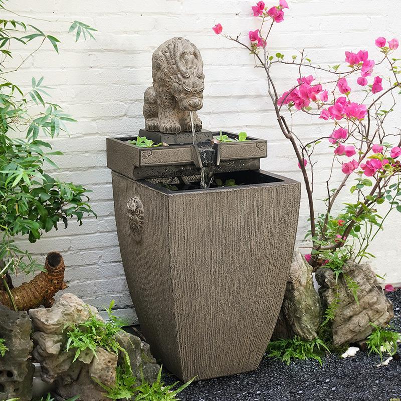 室内落地流水摆件新中式客厅装饰喷泉招财循a环水景观新居乔迁礼