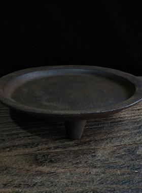 古董和古董热销收藏铸铁炉底盘灰色底座实用收藏民间怀旧工艺