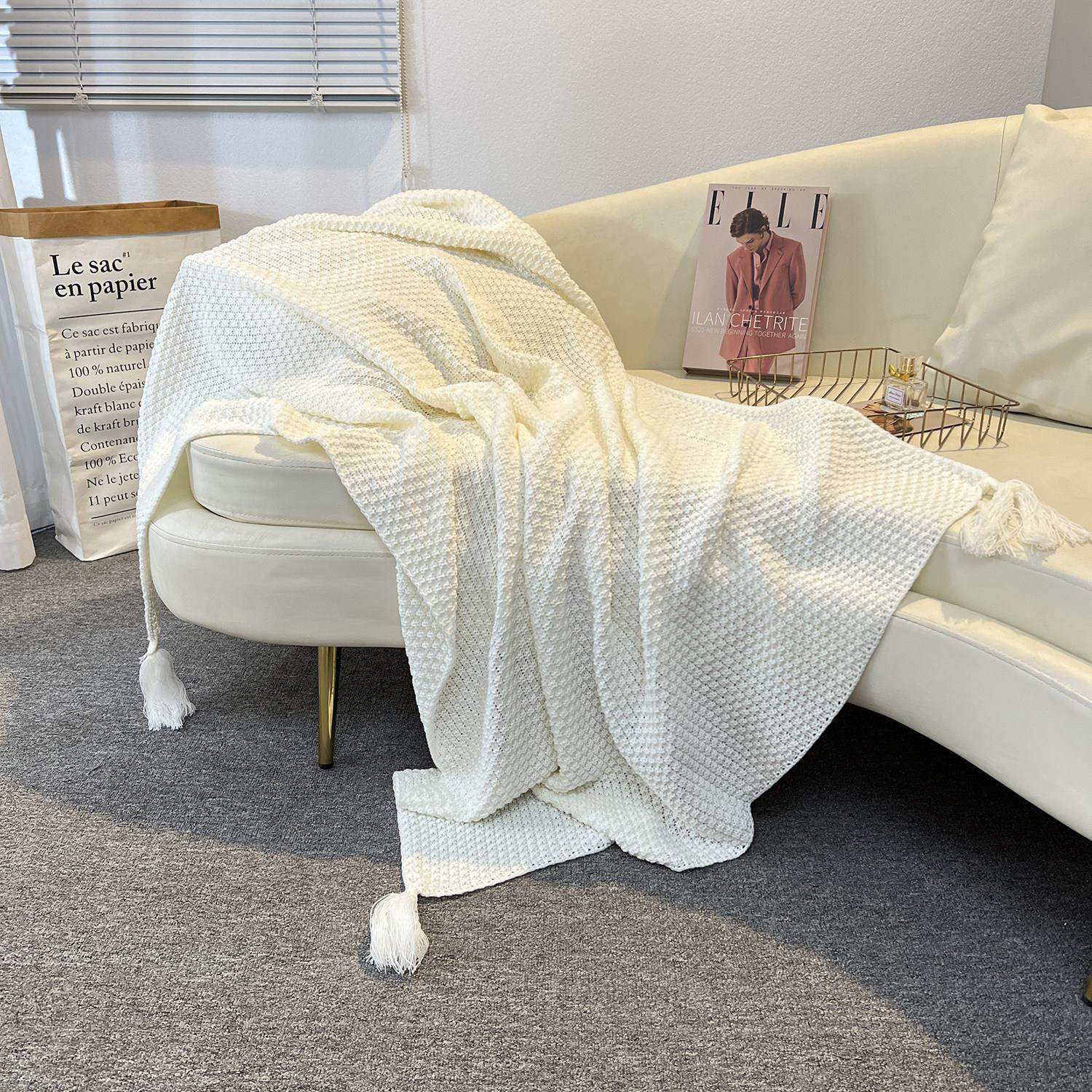 ins北欧办公室午睡沙发毯空调针织小毯子盖毯披肩毛毯床尾巾搭巾,床上用品,休闲毯/毛毯/绒毯,淘宝优惠券,粉丝福利购,淘宝优惠卷