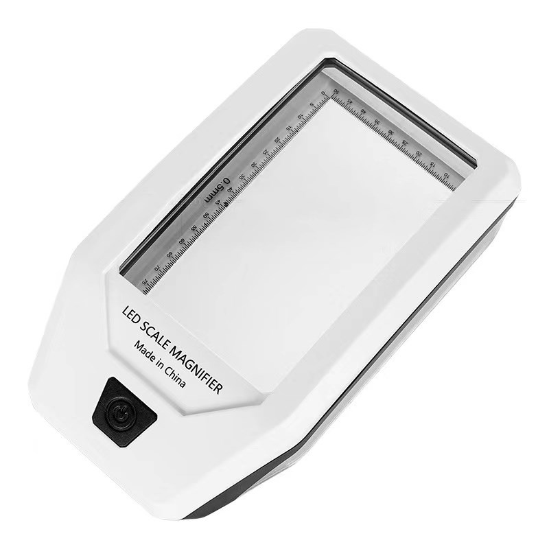 新款台式镇纸放大镜3倍带灯文镇镜圆筒K9玻璃手持扩大镜阅读阅读