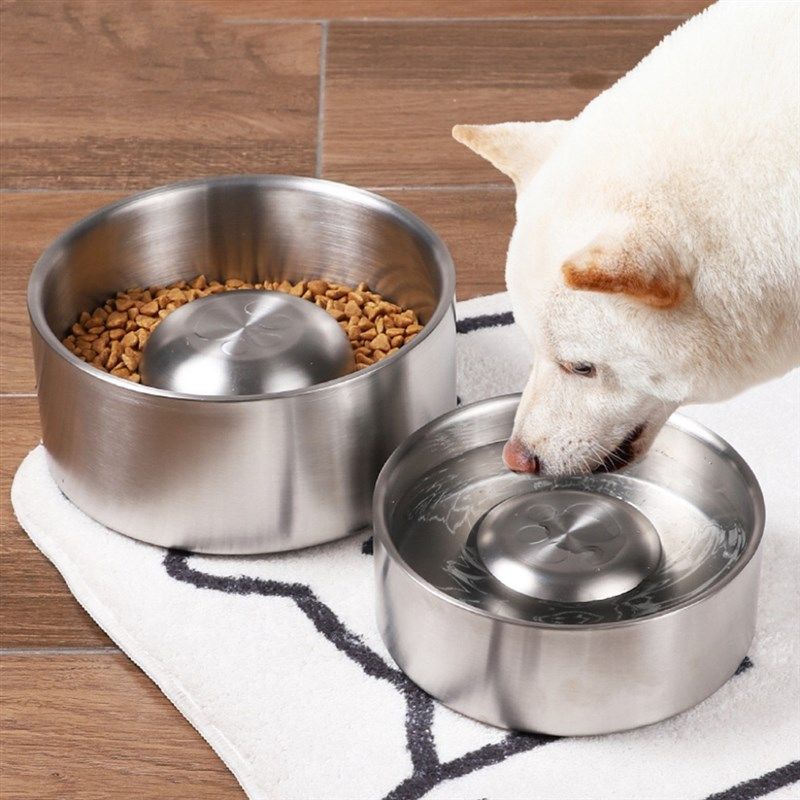 不锈钢狗狗慢食碗水盆防打翻狗碗慢食盆饭碗中大型犬防噎碗缓食盆,宠物/宠物食品及用品,猫狗碗/慢食碗,淘宝优惠券,粉丝福利购,淘宝优惠卷