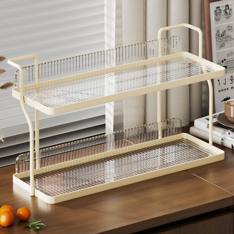 家用杯子收纳架客厅台面茶杯置物架餐桌I桌面双层杯架玻璃杯放置
