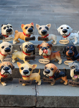 可爱迎宾摆件彷真创意小狗名犬客厅庭院花园前台玄关柜装饰工艺品