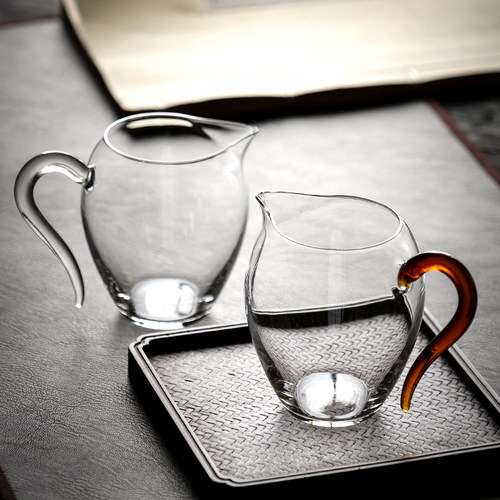 高硼硅耐热玻璃公杯加厚透明泡茶功夫茶具配件大号茶海分茶器