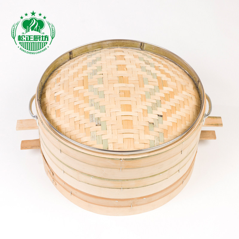 加厚包铝合金竹蒸笼大蒸笼蒸格 笼屉 竹制竹编蒸笼面点之乡51.5厘