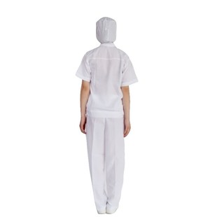 无尘工厂车间食品服装 透气夏季 工作服套装 款 白色 工作服食品厂短袖