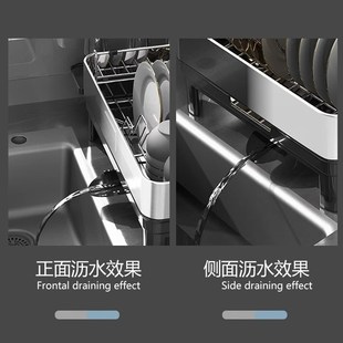 304不锈钢厨房碗碟收纳架碗盘水槽沥水盒家用碗架碗筷杯置物架子