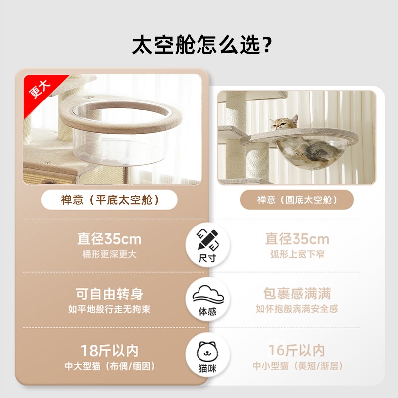 兽牌禅意缅因猫爬架大猫大空间猫窝猫树猫架子一体不占地方小户型