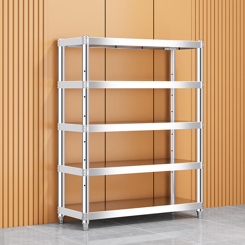 201不锈钢厨房置物架四层多层落地微波炉厨房收纳架锅架储物架子