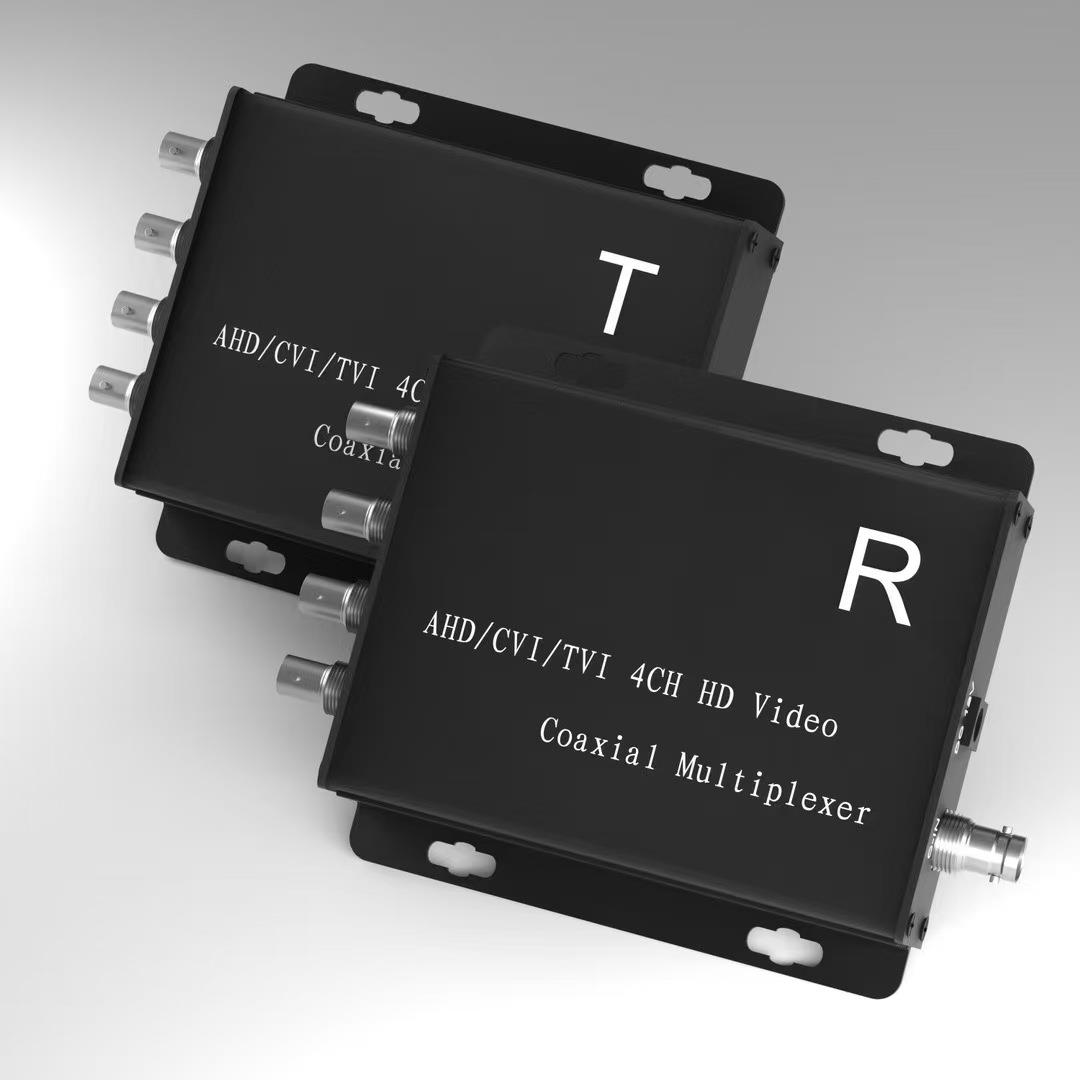 工厂直销CVI/AHD/TVI4路同轴高清视频复用器叠加复合一线通一对