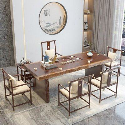 中式原木雕刻茶盘一体茶桌椅组合实木茶几禅意功夫泡茶台现简约,商业/办公家具,茶台/茶桌,淘宝优惠券,粉丝福利购,淘宝优惠卷