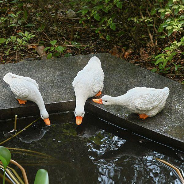 户外真动物喝水鸭子摆件别墅庭院装饰花园水池鱼缸水景假山造景,家居饰品,户外/庭院摆件,淘宝优惠券,粉丝福利购,淘宝优惠卷