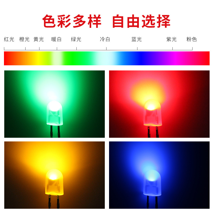 546椭圆带色短脚发光二极管红发红绿发翠绿蓝发蓝黄发黄LED灯珠