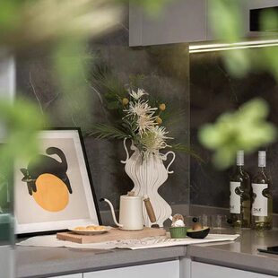 新中式厨房花瓶装饰品轻奢组合展厅咖啡豆道具现代样板房花艺摆件