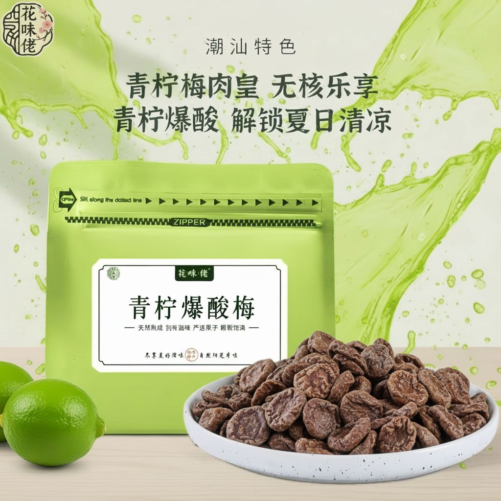 花味佬青柠爆酸梅酸甜无核梅肉青柠味话梅果干蜜饯梅子解馋小零食,零食/坚果/特产,梅类制品,淘宝优惠券,粉丝福利购,淘宝优惠卷