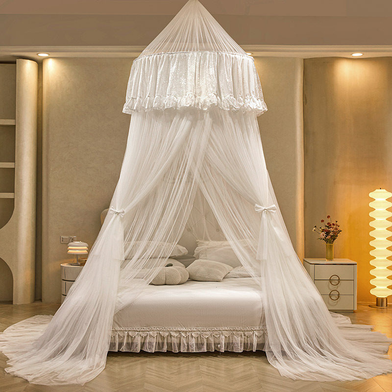 双层圆顶蚊帐免安装公主风床幔家用卧室1.8m床吊顶吊挂式加密纹账,床上用品,蚊帐,淘宝优惠券,粉丝福利购,淘宝优惠卷