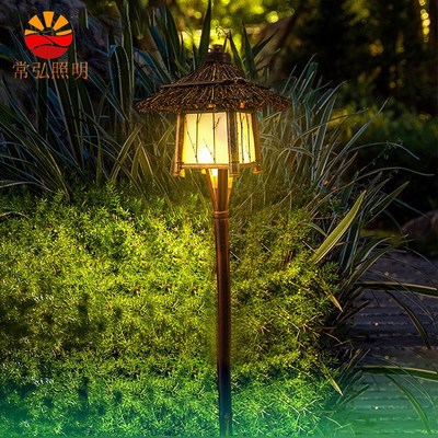 中式防水仿古茅草屋插地草坪灯古建筑庭院灯餐厅民宿农庄竹屋吊灯