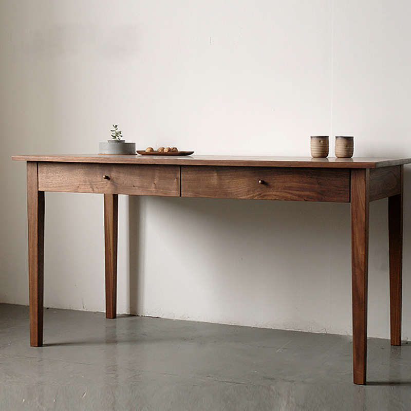 简约现代实木书桌老榆木书画桌电脑桌学生家用写字台办公书法桌子